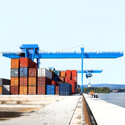 Διπλό πρότυπο κινητό λιμάνι 22m γερανών RMG εμπορευματοκιβωτίων φορτίου δοκών
